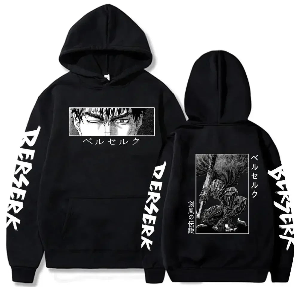 Berserk Guts Fleece Hoodie | Graphic Manga Sweatshirt Hoodies & Sweatshirts - The Eezee Shop
