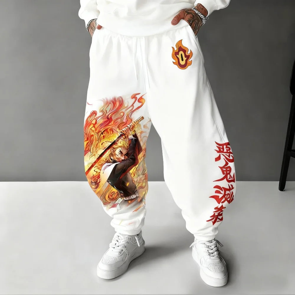 Rengoku Jogger Pants | Demon Slayer Anime Sweatpants Joggers & Pants - The Eezee Shop