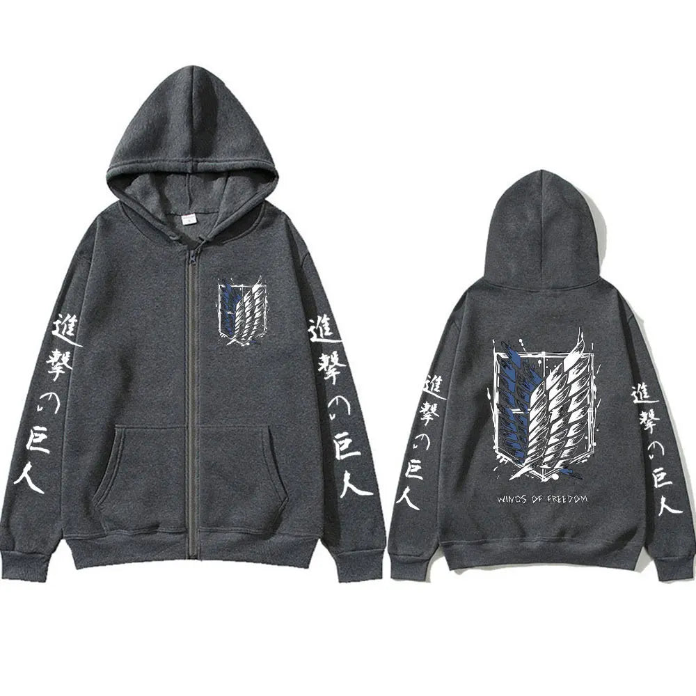 Wings of Freedom Zip-Up Hoodie | Attack on Titan Sweatshirt Hoodies & Sweatshirts - The Eezee Shop