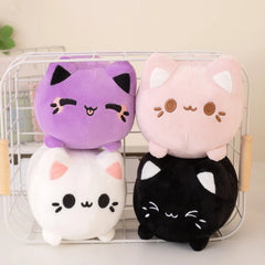 20cm Kawaii Black Cat Stuffed Animal Purple Kitty Plush Toys Pink Peachy Cat Soft Dolls Cute Plushie Presents For Girl Friends