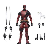 Deadpool action figure with accessories on a white background