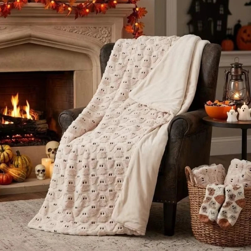 3D Pumpkin Jacquard Flannel Blanket | Halloween Throw Throw Blankets - The Eezee Shop