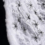 Glow Stretch Spider Web with Spiders | Halloween Cobweb Decor Halloween Decorations - The Eezee Shop