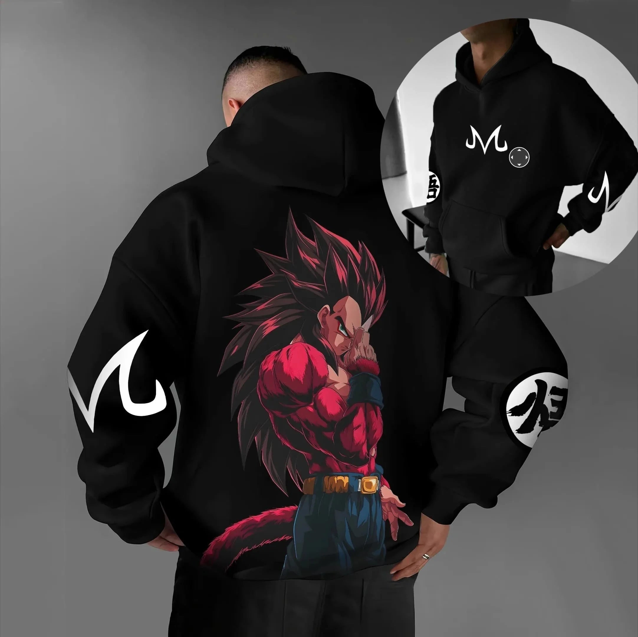 Super Saiyan Goku Retro Hoodie | Pure Cotton Dragon Ball Pullover Hoodies & Sweatshirts - The Eezee Shop