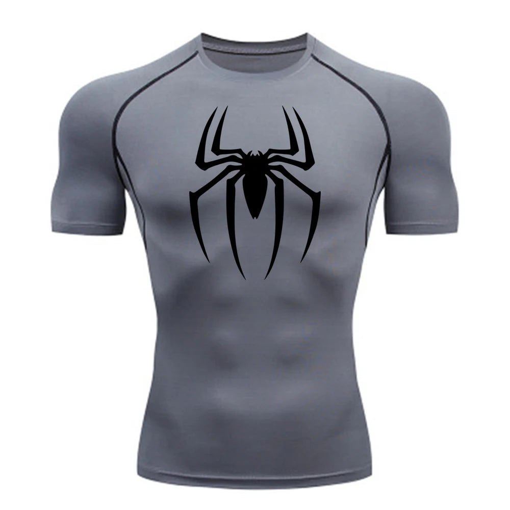 Spider Print Compression Shirt | Men's Quick-Dry Gym Jersey Gym & Compression Wear - The Eezee Shop