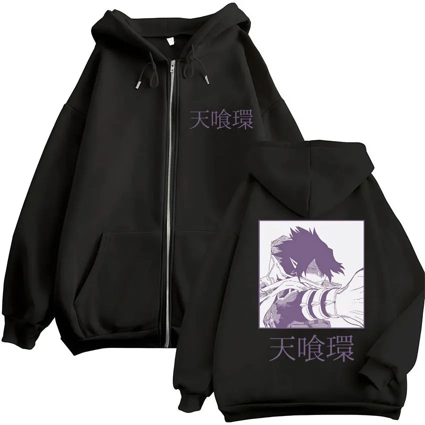 My Hero Academia Zip-Up Hoodie | Vintage Fleece Sweatshirt Hoodies & Sweatshirts - The Eezee Shop