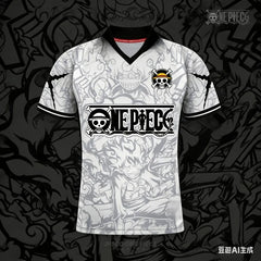 2026 One Piece Luffy Anime T-Shirt Vintage Baseball Jersey Style Men