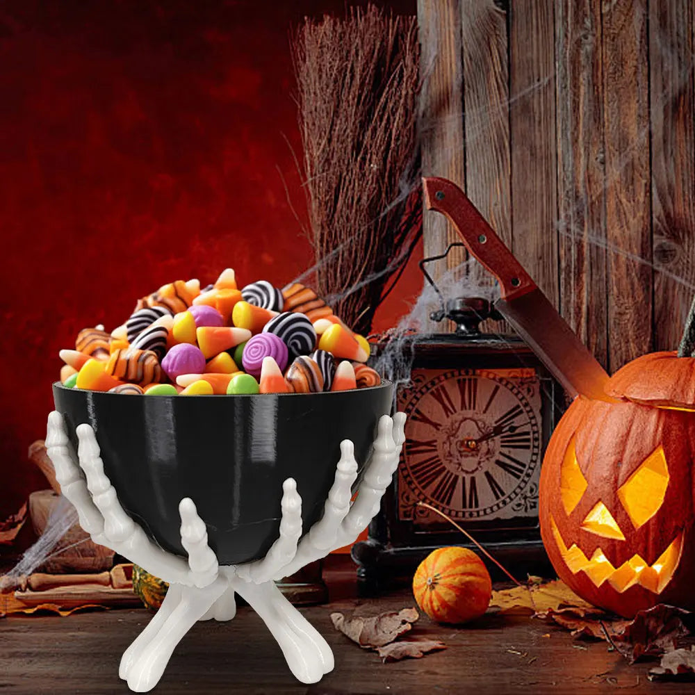 Skeleton Hands Candy Bowl | Gothic Halloween Treat Holder Party Supplies - The Eezee Shop