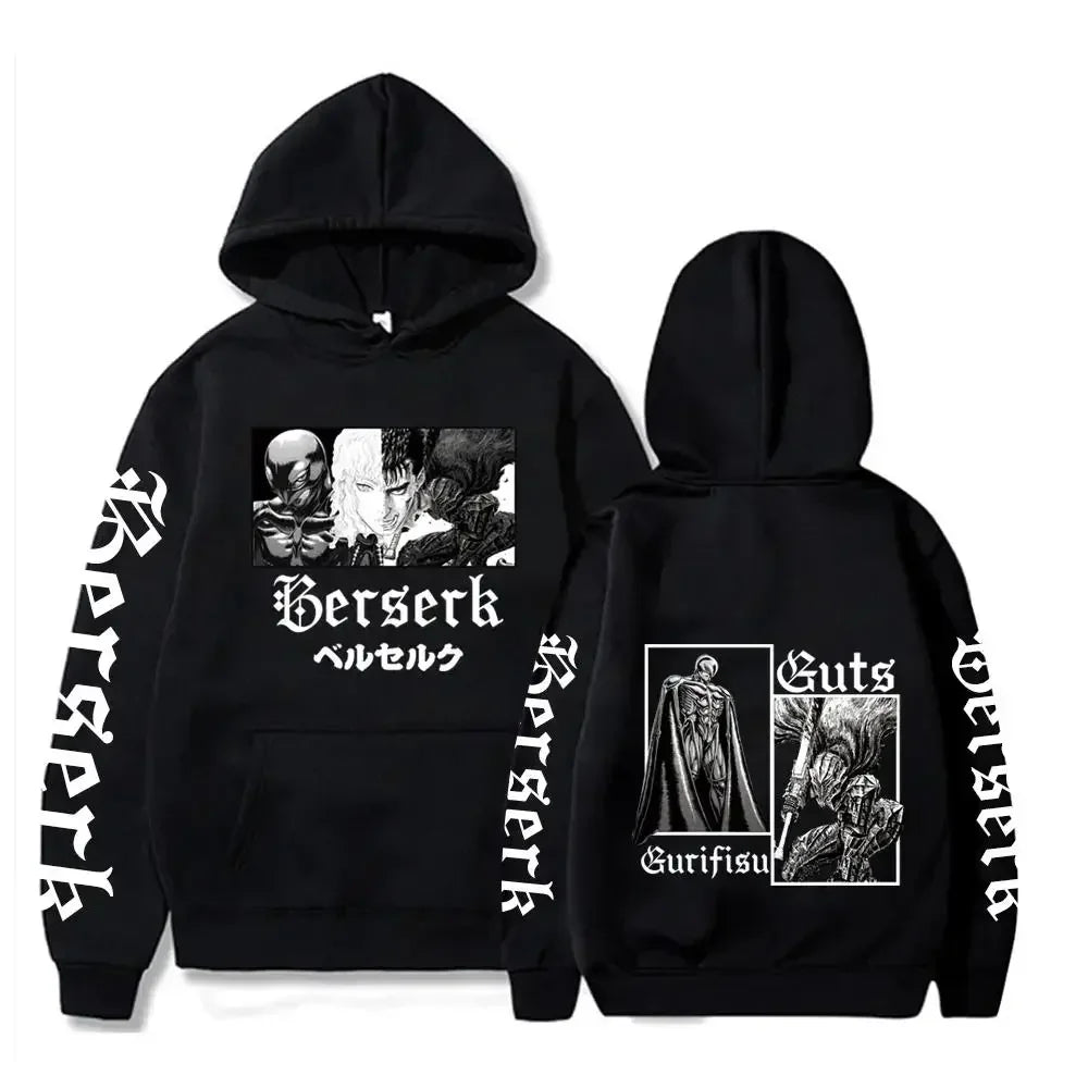 Berserk Guts Fleece Hoodie | Graphic Manga Sweatshirt Hoodies & Sweatshirts - The Eezee Shop