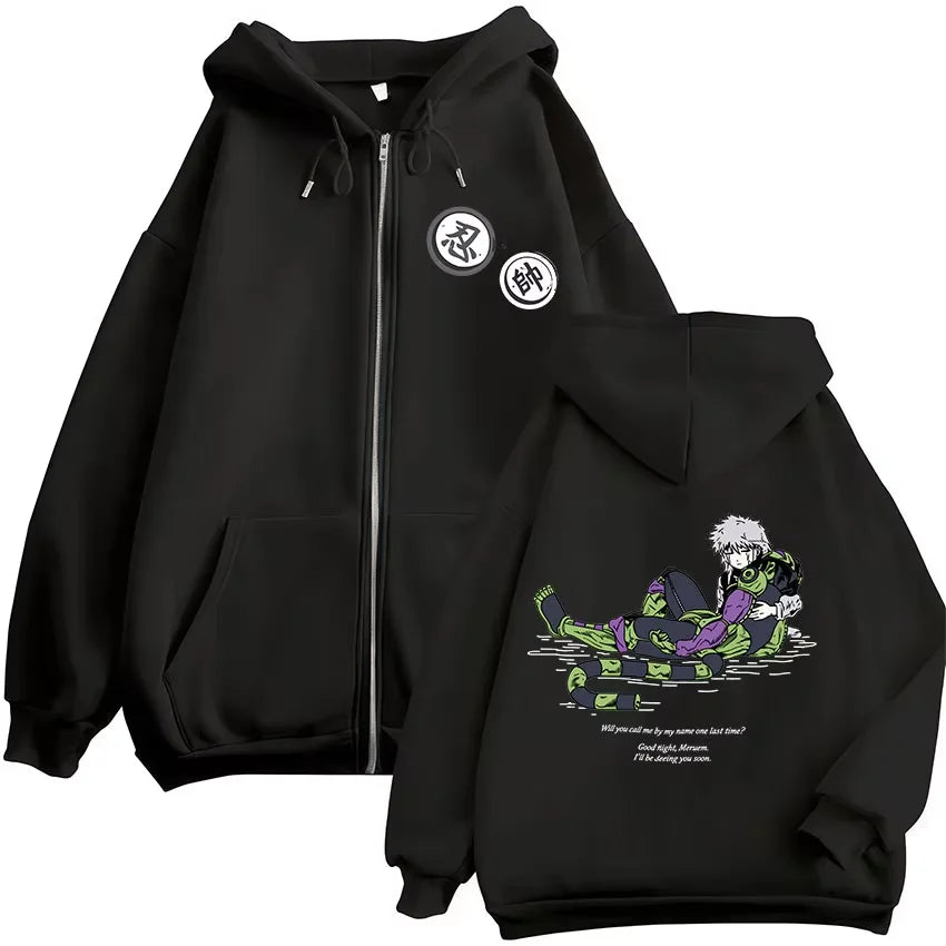Killua Zoldyck Zip-Up Hoodie | Hunter x Hunter Fleece Jacket Hoodies & Sweatshirts - The Eezee Shop
