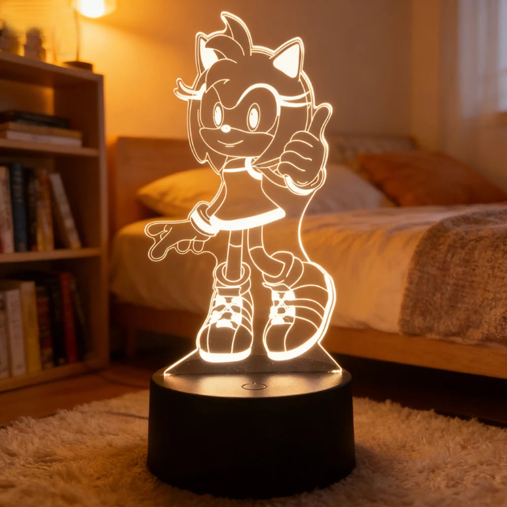 Sonic 3D LED Night Light | Cute Bedroom Table Lamp Lamps & Night Lights - The Eezee Shop