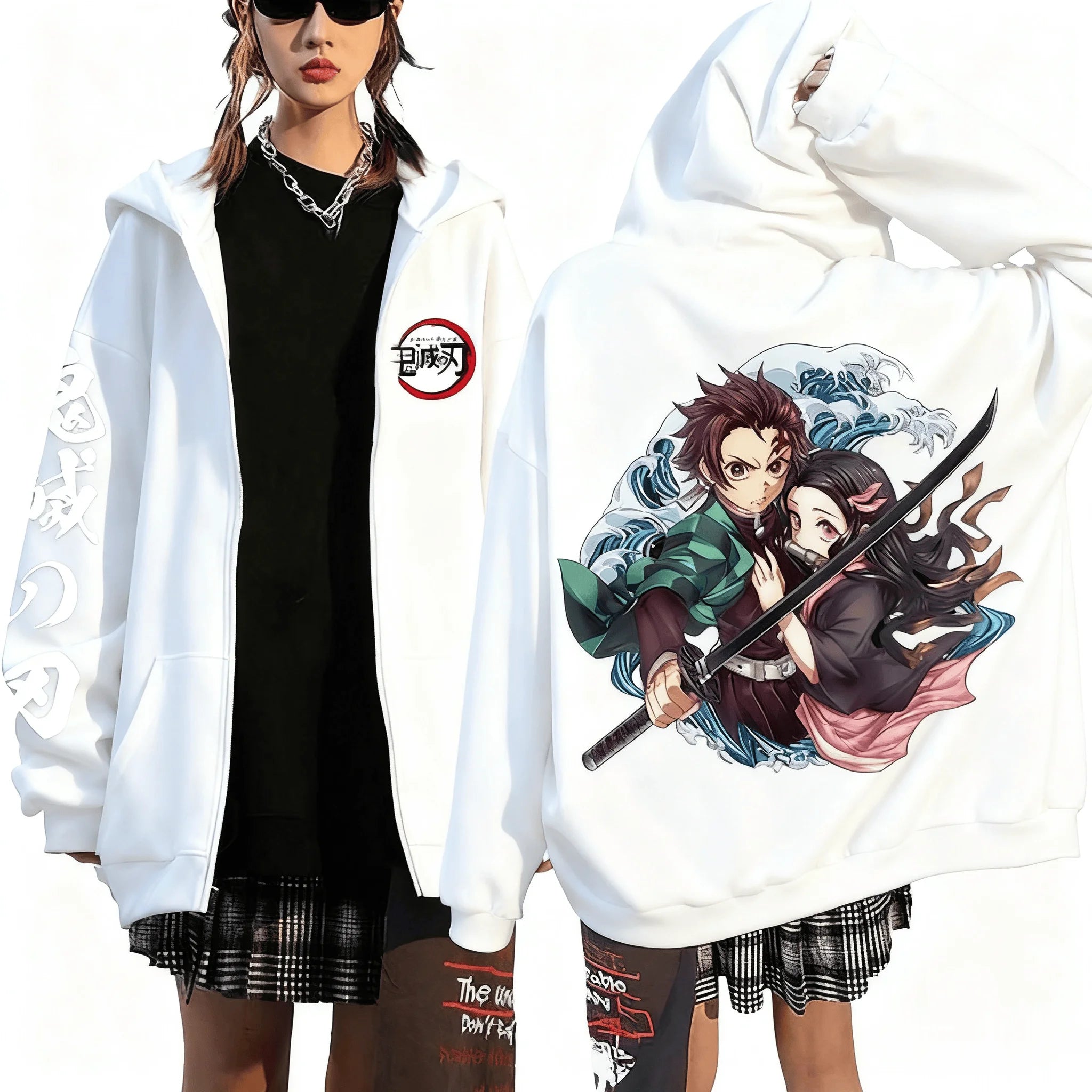 Demon Slayer Oversized Zip Hoodie | Unisex Anime Jacket Hoodies & Sweatshirts - The Eezee Shop