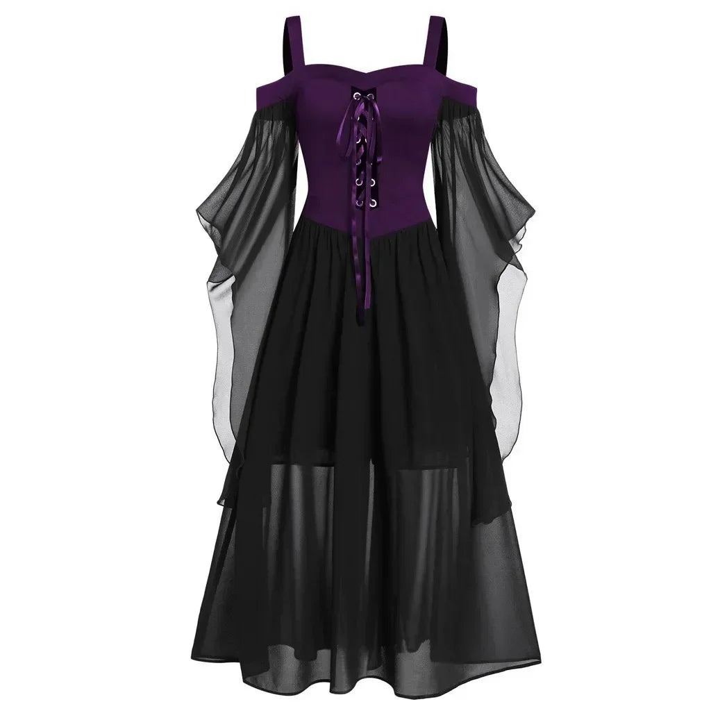 Women's Medieval Witch Dress | Butterfly Sleeve Halloween Costume Halloween Costumes - The Eezee Shop