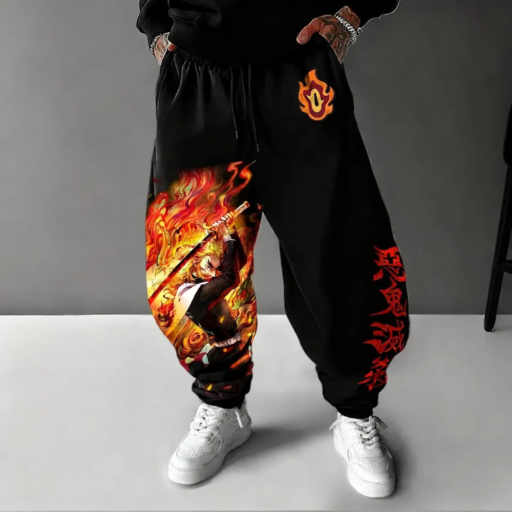 Rengoku Jogger Pants | Demon Slayer Anime Sweatpants Joggers & Pants - The Eezee Shop