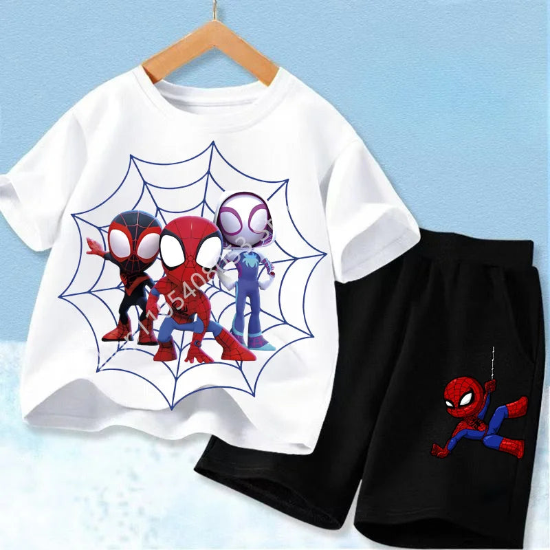 Spider Hero Kids Summer Set | Short Sleeve Top & Shorts Outfit Sets - The Eezee Shop