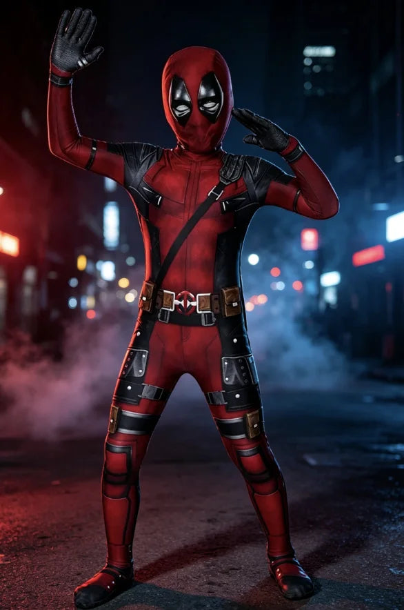 Deadpool Cosplay Bodysuit & Sword Set | Halloween Jumpsuit Cosplay Costumes - The Eezee Shop