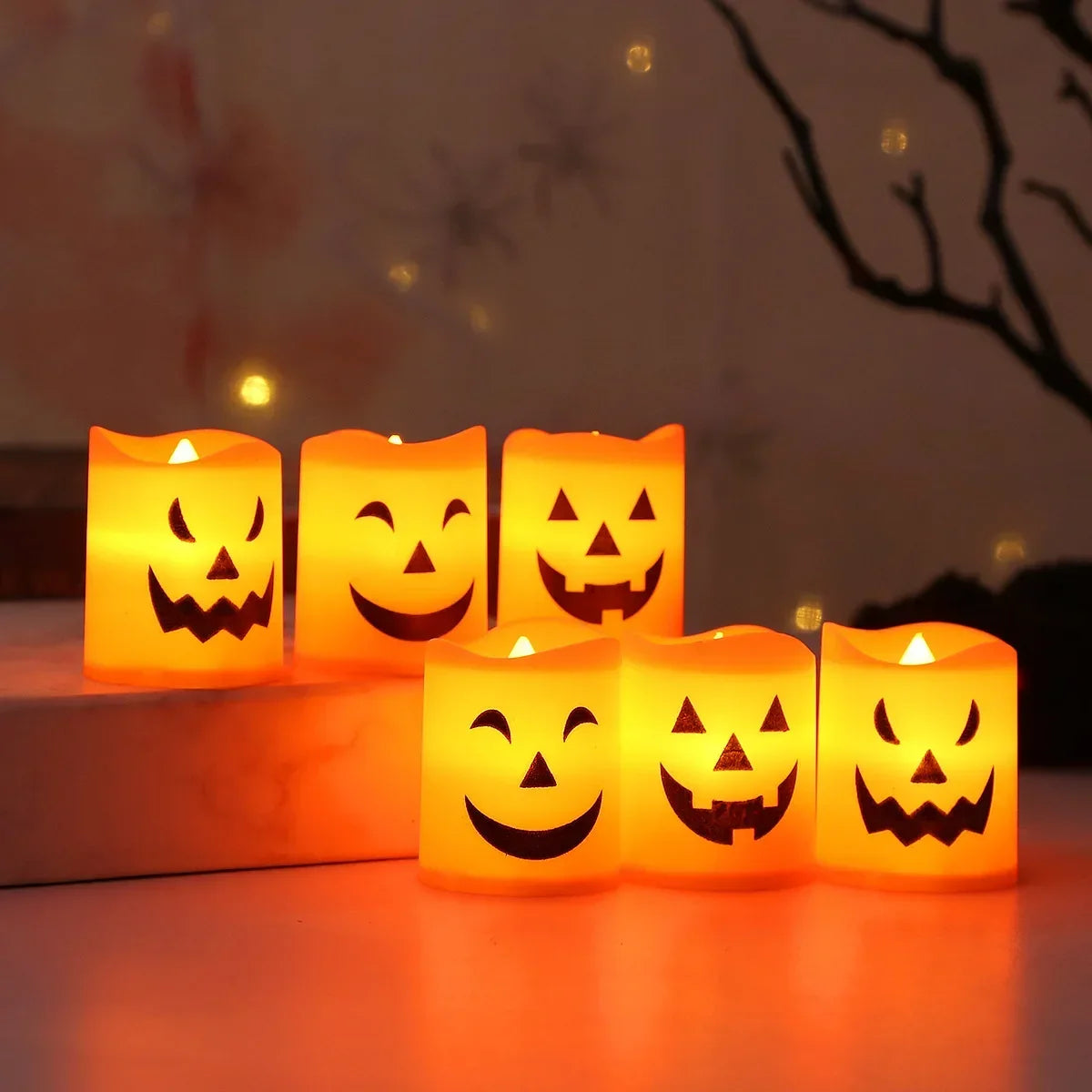 Skull & Ghost Pumpkin LED Candles | Flameless Halloween Lights Halloween Lights - The Eezee Shop