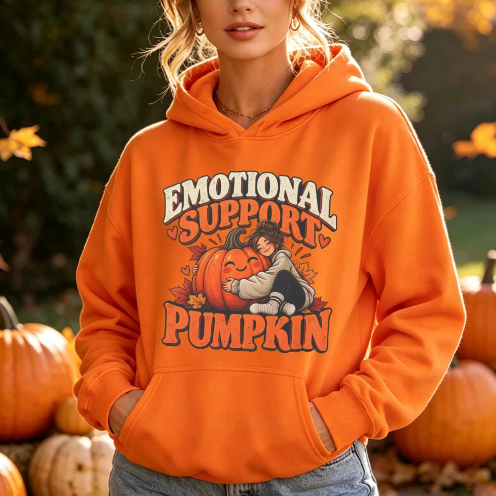 Emotional Support Pumpkin Hoodie | Women's Halloween Sweatshirt Hoodies & Sweatshirts - The Eezee Shop