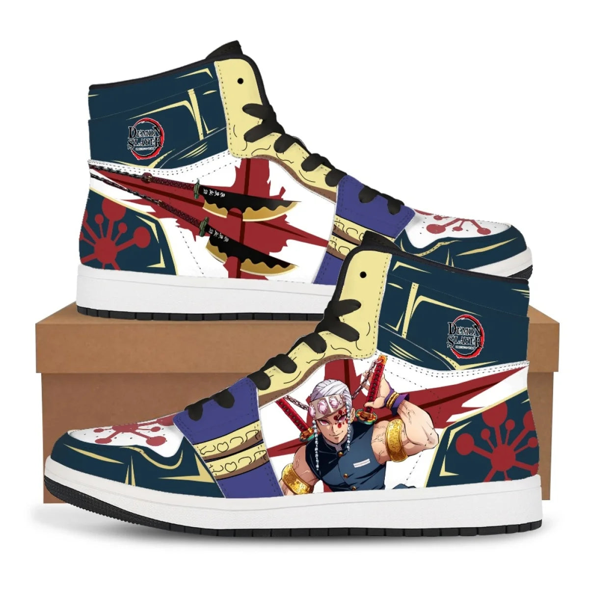 Demon Slayer High-Top Sneakers | Nezuko & Rengoku Print Shoes Sneakers - The Eezee Shop