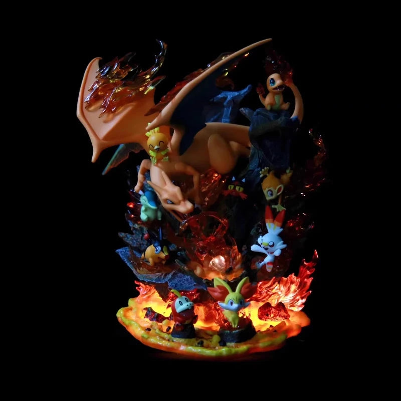 Charizard Light-Up 32cm Figure | Pokemon Fire Type Glowing Statue Collectible Figures - The Eezee Shop