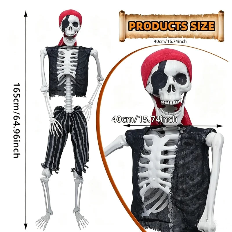 Life-Size Realistic Human Skeleton | Pirate Party Halloween Prop Outdoor Halloween Decorations - The Eezee Shop