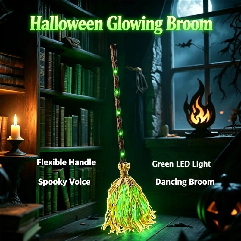 Self-Jumping Glowing Witch Broom | Halloween Party Decoration Halloween Decorations - The Eezee Shop