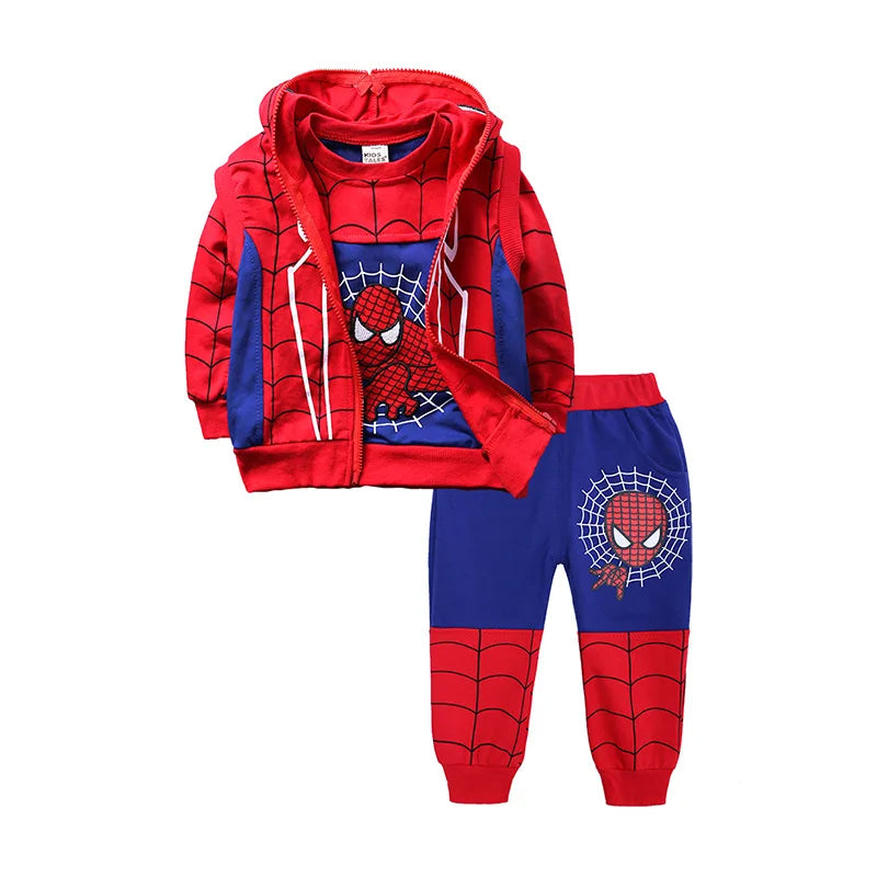 Superhero 3-Piece Tracksuit | Hooded Vest, T-Shirt & Pants Set Outfit Sets - The Eezee Shop