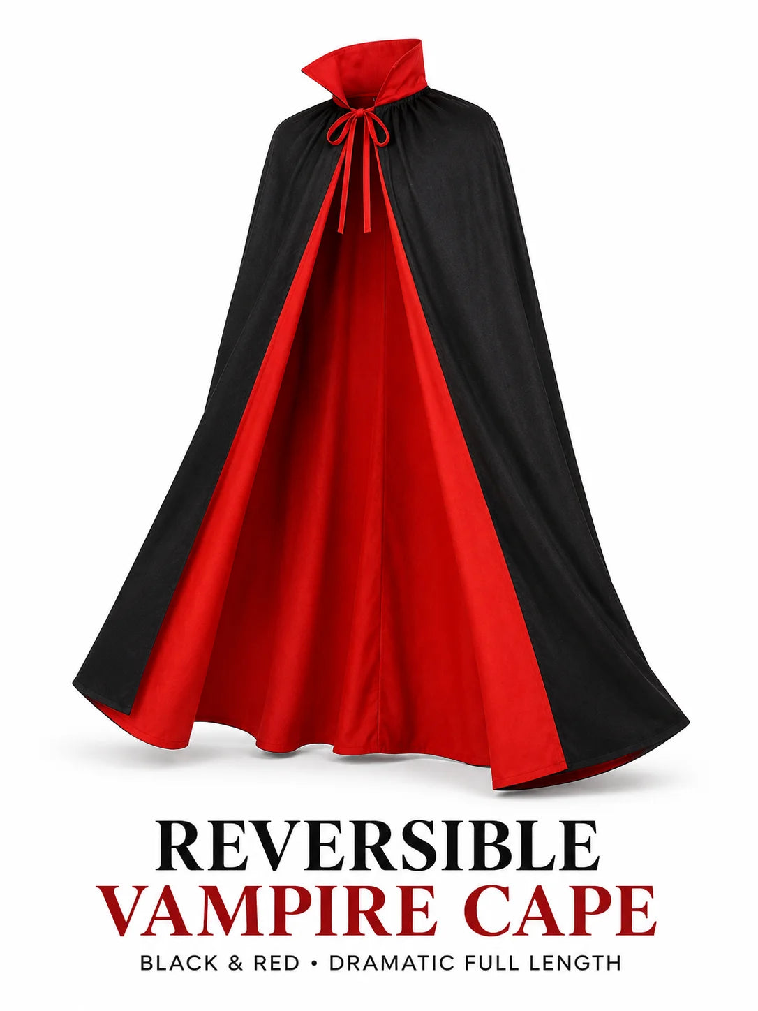 Reversible Vampire Cape | Red & Black Halloween Cosplay Cloak Cosplay Accessories - The Eezee Shop