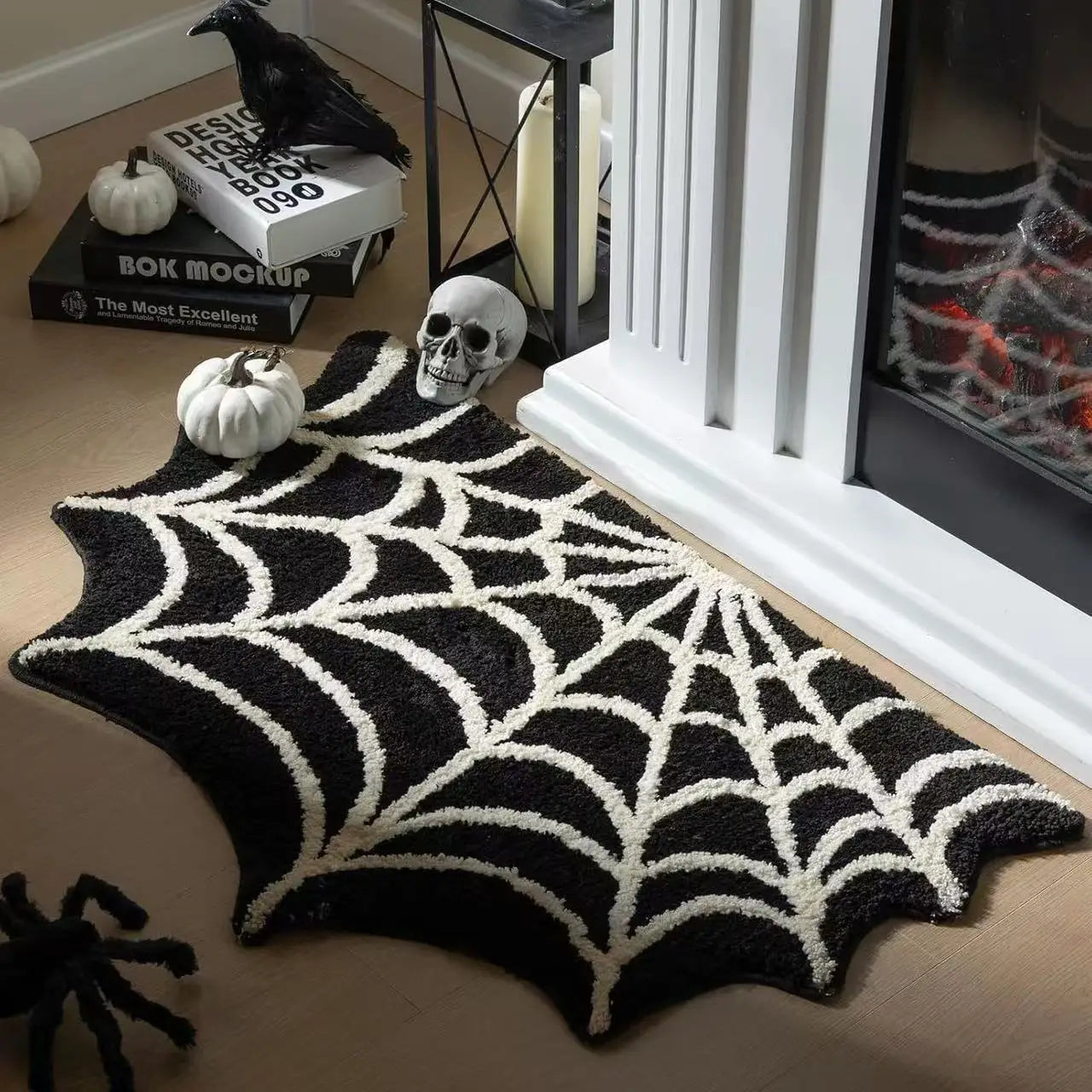 Spider Web Bath Mat | Absorbent Non-Slip Halloween Rug Rugs & Doormats - The Eezee Shop