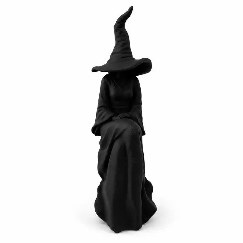 Seated Faceless Witch Figurine | Gothic Shelf Hanging Decor Halloween Figurines - The Eezee Shop