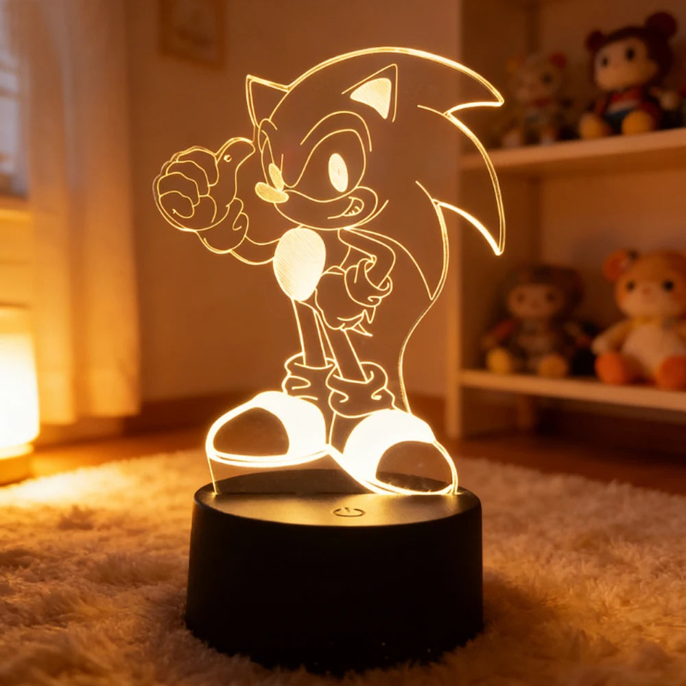 Sonic 3D LED Night Light | Cute Bedroom Table Lamp Lamps & Night Lights - The Eezee Shop
