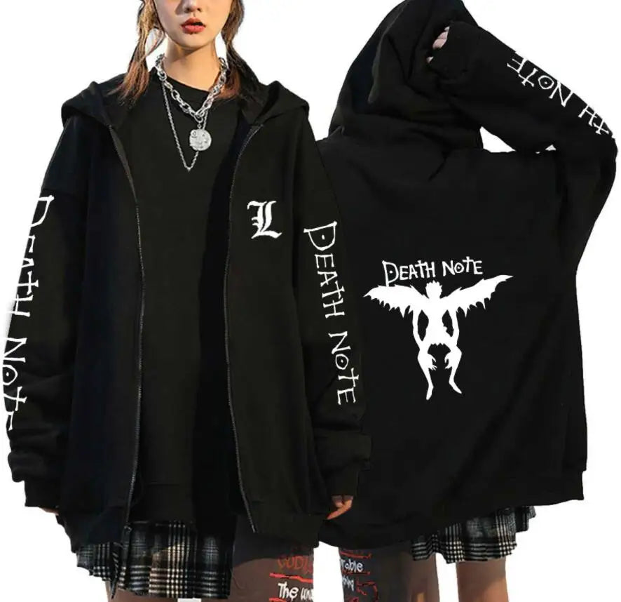 Death Note Zip-Up Hoodie | Misa, L & Ryuk Fleece Sweatshirt Hoodies & Sweatshirts - The Eezee Shop