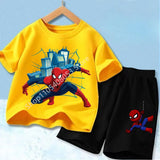 Kids Spider Hero T-Shirt & Shorts Set | Summer Outfit 3-12Y Outfit Sets - The Eezee Shop