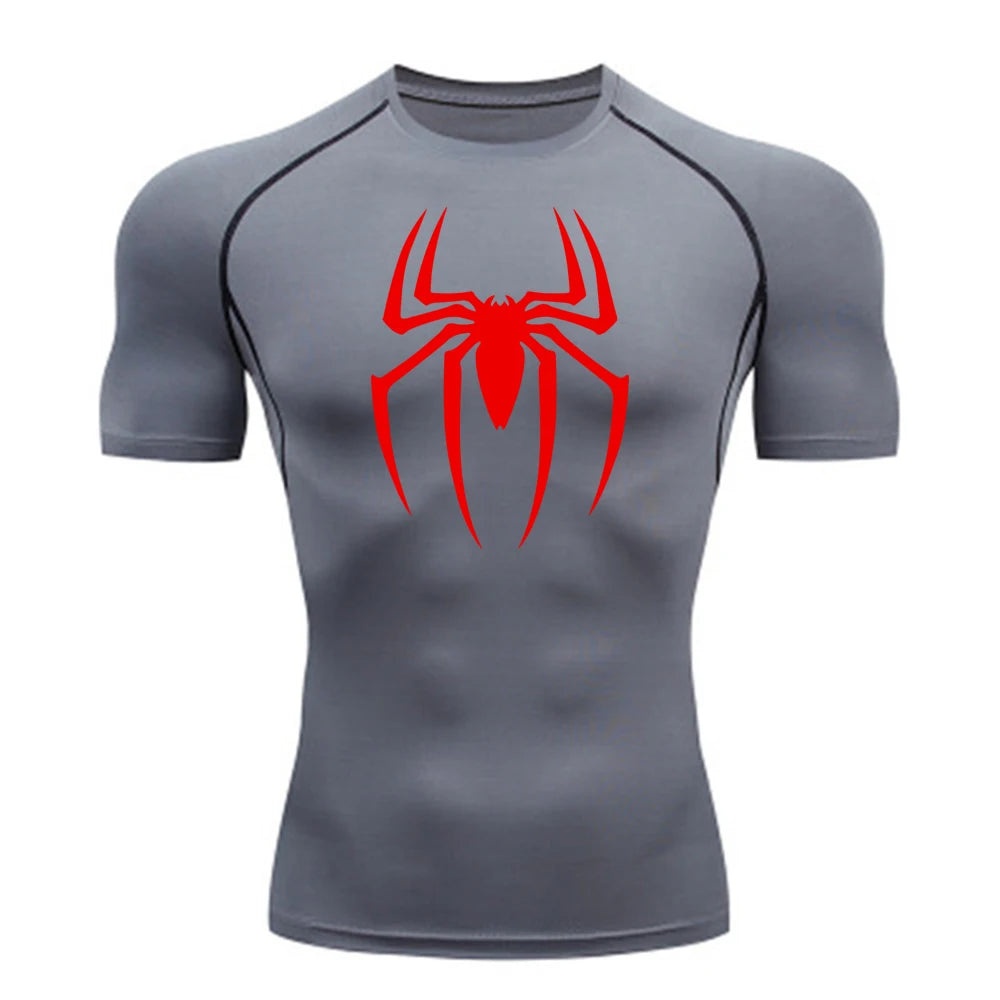 Spider Print Compression Shirt | Men's Quick-Dry Gym Jersey Gym & Compression Wear - The Eezee Shop