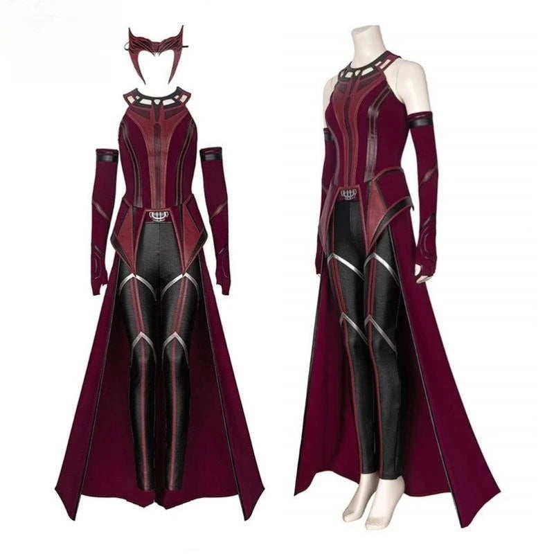 Wanda Maximoff Cosplay Outfit | Red Top, Pants, Cloak & Headpiece Cosplay Costumes - The Eezee Shop
