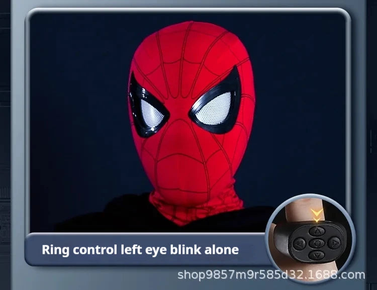 Miles Morales Light-Up Mask | Moving Eyes Ring Control 1:1 Cosplay Masks & Helmets - The Eezee Shop