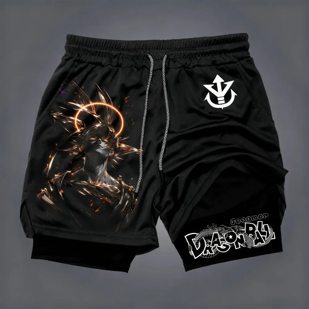 Goku Double-Layer Shorts | Dragon Ball Quick-Dry Gym Shorts Shorts - The Eezee Shop