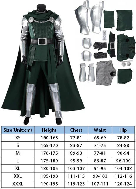 Doctor Doom Hooded Cloak Costume | Coat, Pants & Cape Full Set Cosplay Costumes - The Eezee Shop