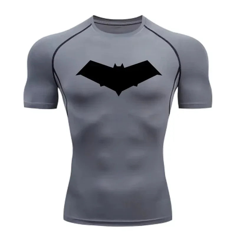 Bat Print Compression Long Sleeve | Men's Quick-Dry Rashguard Gym & Compression Wear - The Eezee Shop