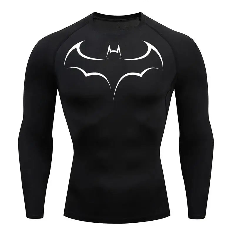 Bat Print Compression T-Shirt | Men's Running & Gym Tee Gym & Compression Wear - The Eezee Shop