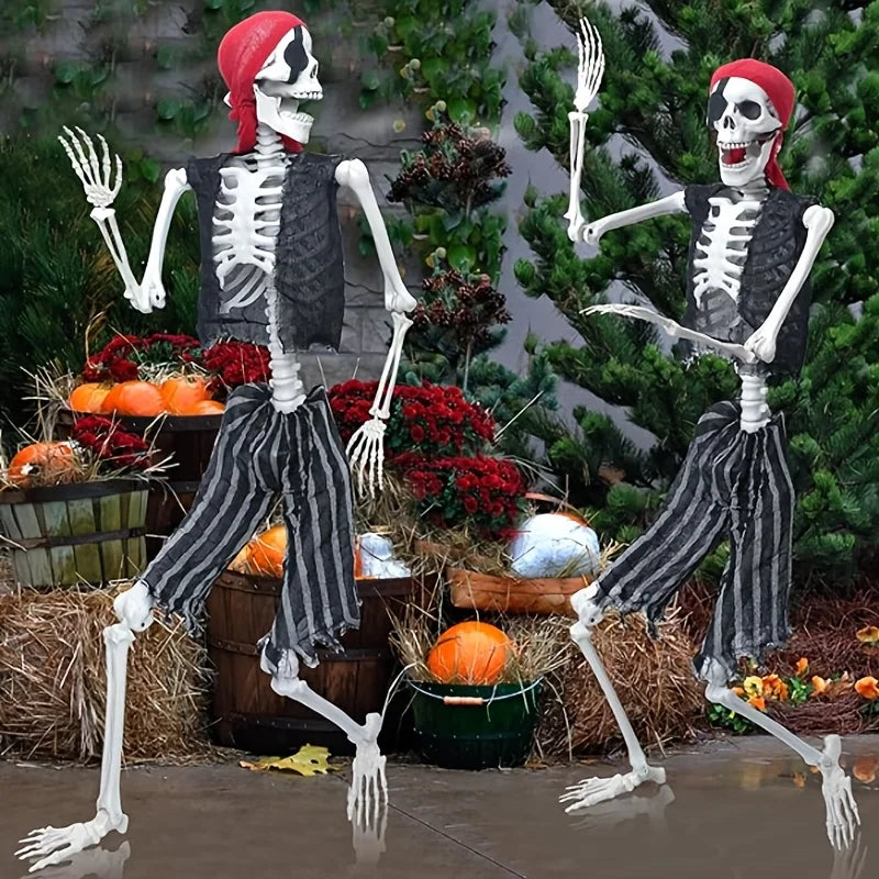 Life-Size Realistic Human Skeleton | Pirate Party Halloween Prop Outdoor Halloween Decorations - The Eezee Shop