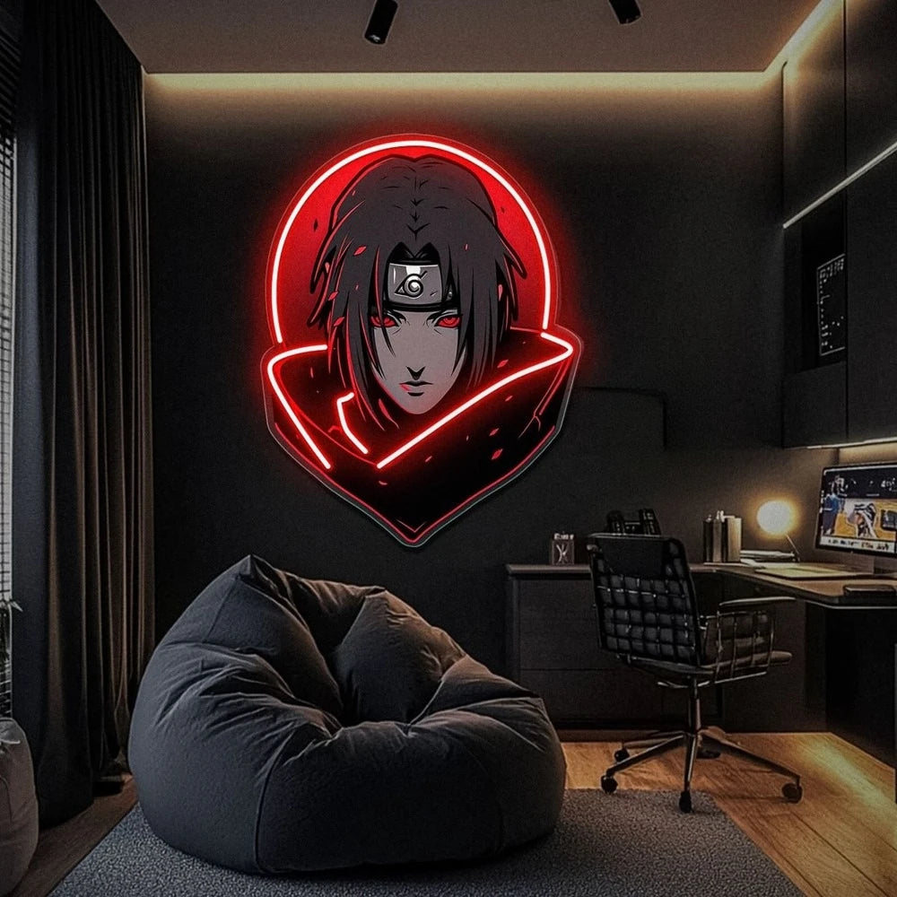 Naruto Itachi Uchiha Neon LED Light Sign USB Powered Dimmable Anime Wall Decor Anime Lamps - The Eezee Shop