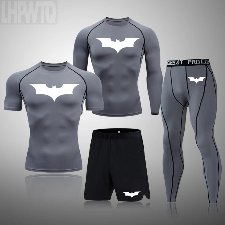 Men's Superhero Compression Set | Quick-Dry Gym Rashguard Suit Gym & Compression Wear - The Eezee Shop