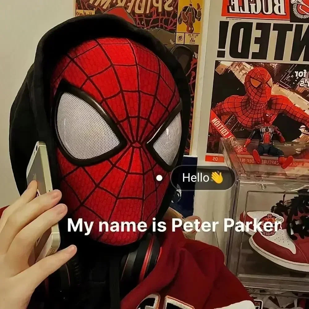 Miles Morales Light-Up Mask | Moving Eyes Ring Control 1:1 Cosplay Masks & Helmets - The Eezee Shop