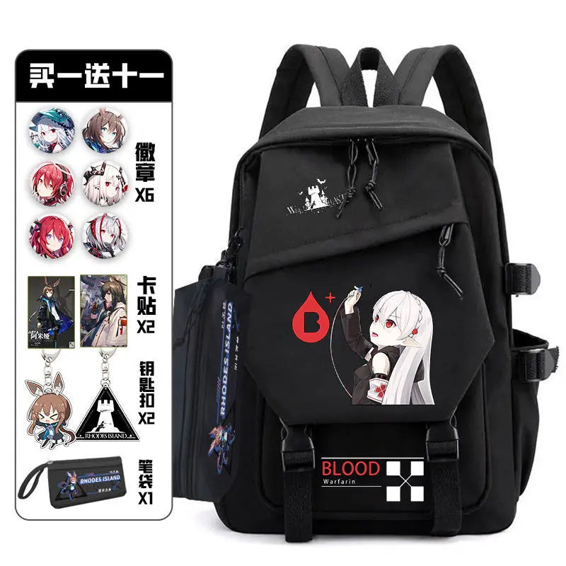Arknights Backpack with Badge Set | Anime Ita Bag for Students Backpacks - The Eezee Shop