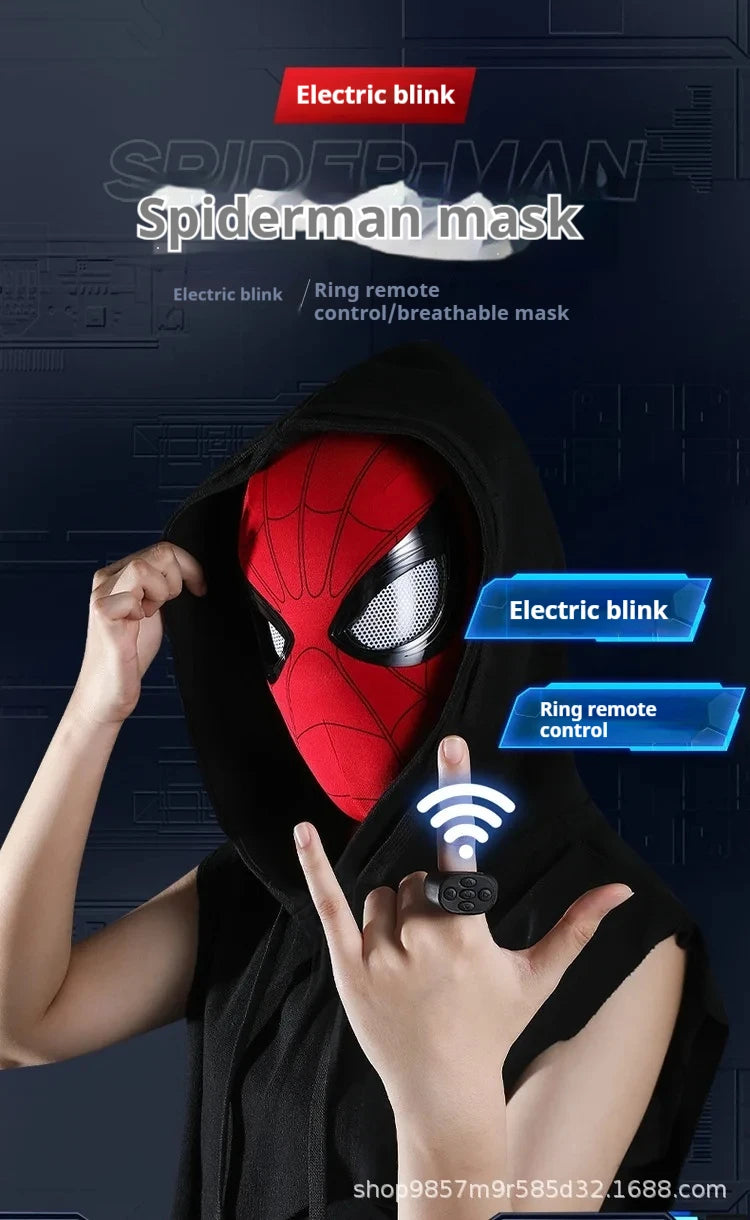 Miles Morales Light-Up Mask | Moving Eyes Ring Control 1:1 Cosplay Masks & Helmets - The Eezee Shop