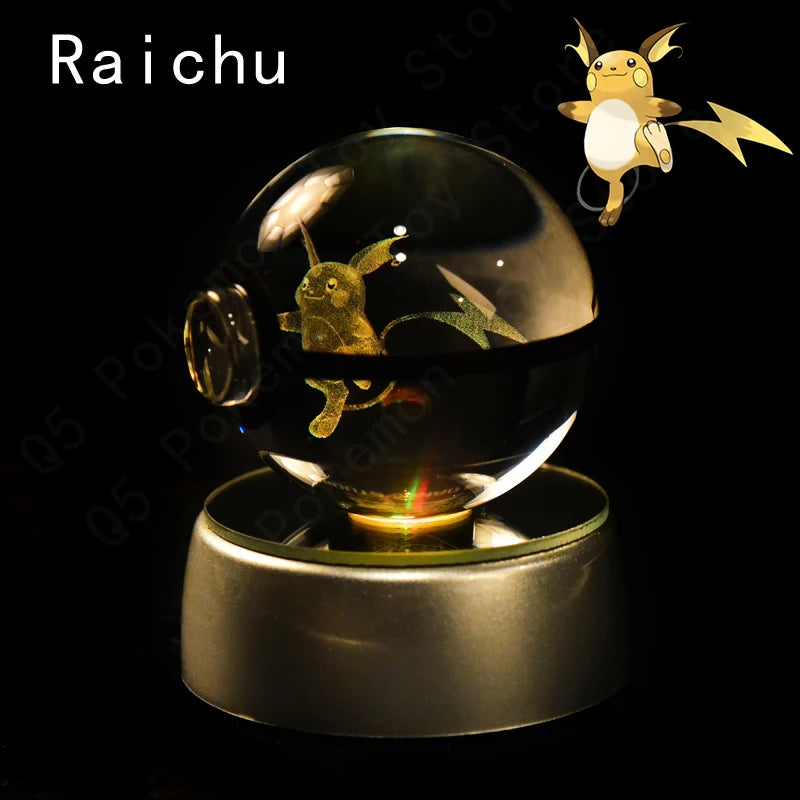 Pokemon 3D Crystal Ball Night Light | Mewtwo, Pikachu & Gengar Lamps & Night Lights - The Eezee Shop