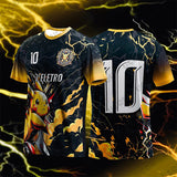 New Arriavl Football Jersey Pokémon Pikachu 10 Print Men's T-shirt Anime Tshirts - The Eezee Shop