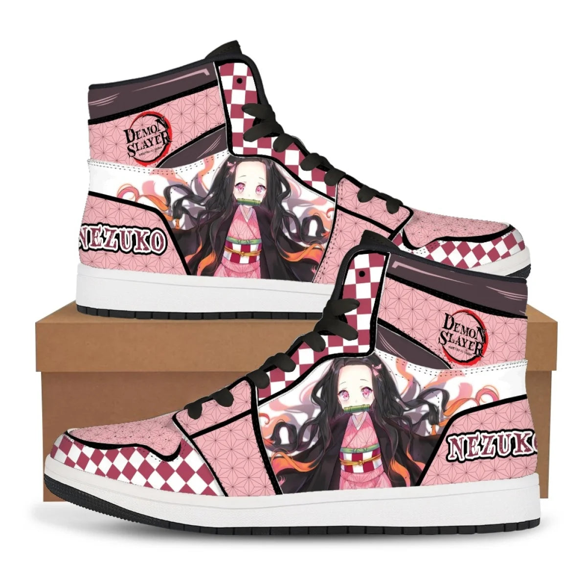 Demon Slayer High-Top Sneakers | Nezuko & Rengoku Print Shoes Sneakers - The Eezee Shop