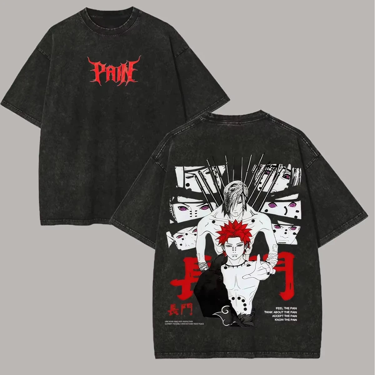 Akatsuki Cloud Washed T-Shirt | Naruto Vintage Unisex Tee Graphic Tees - The Eezee Shop